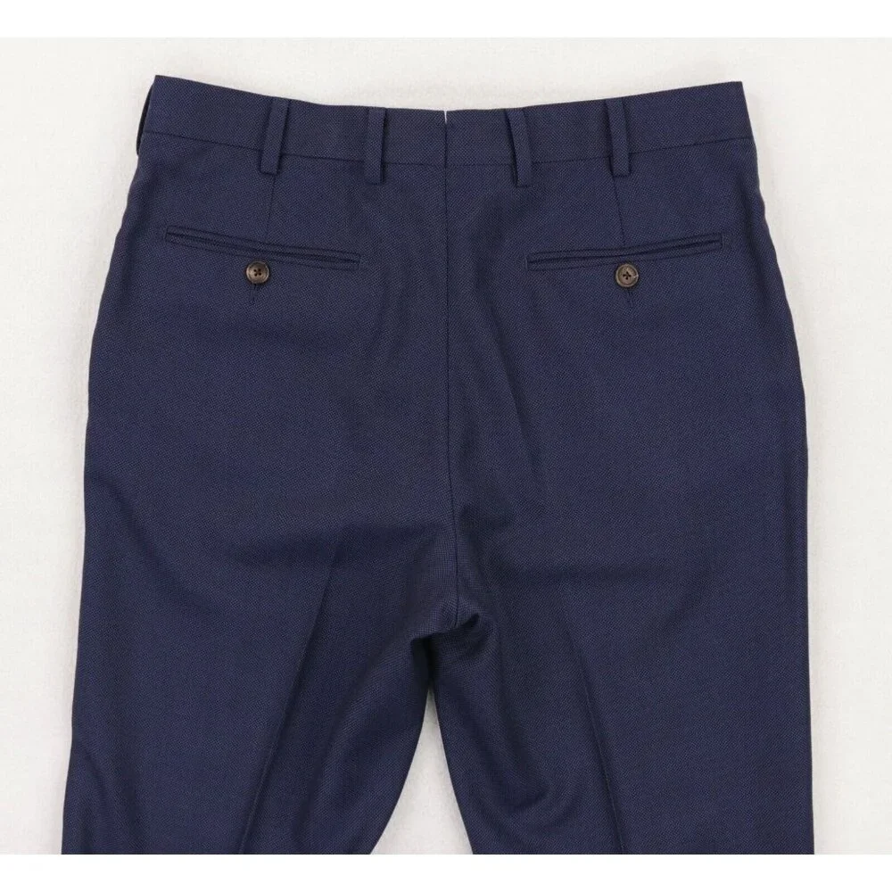Suitsupply Sienna Ticket Pocket VBC Wool Suit Size 36R Blue Birdseye - Picture 13 of 14